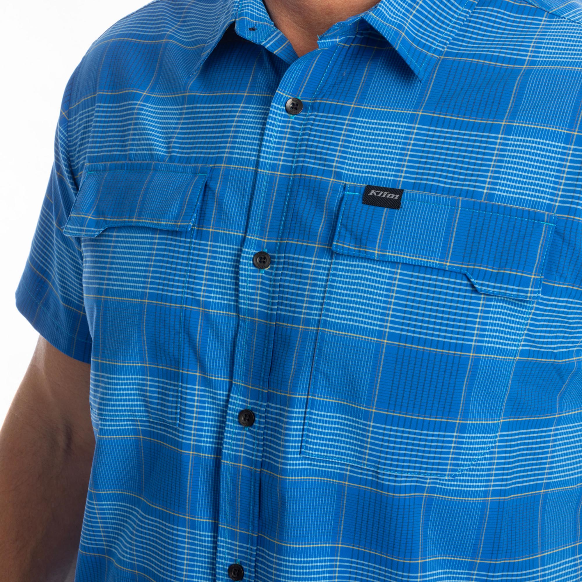 Side view of Klim Taggart Stretch Shirt, blue, Size XL for Men