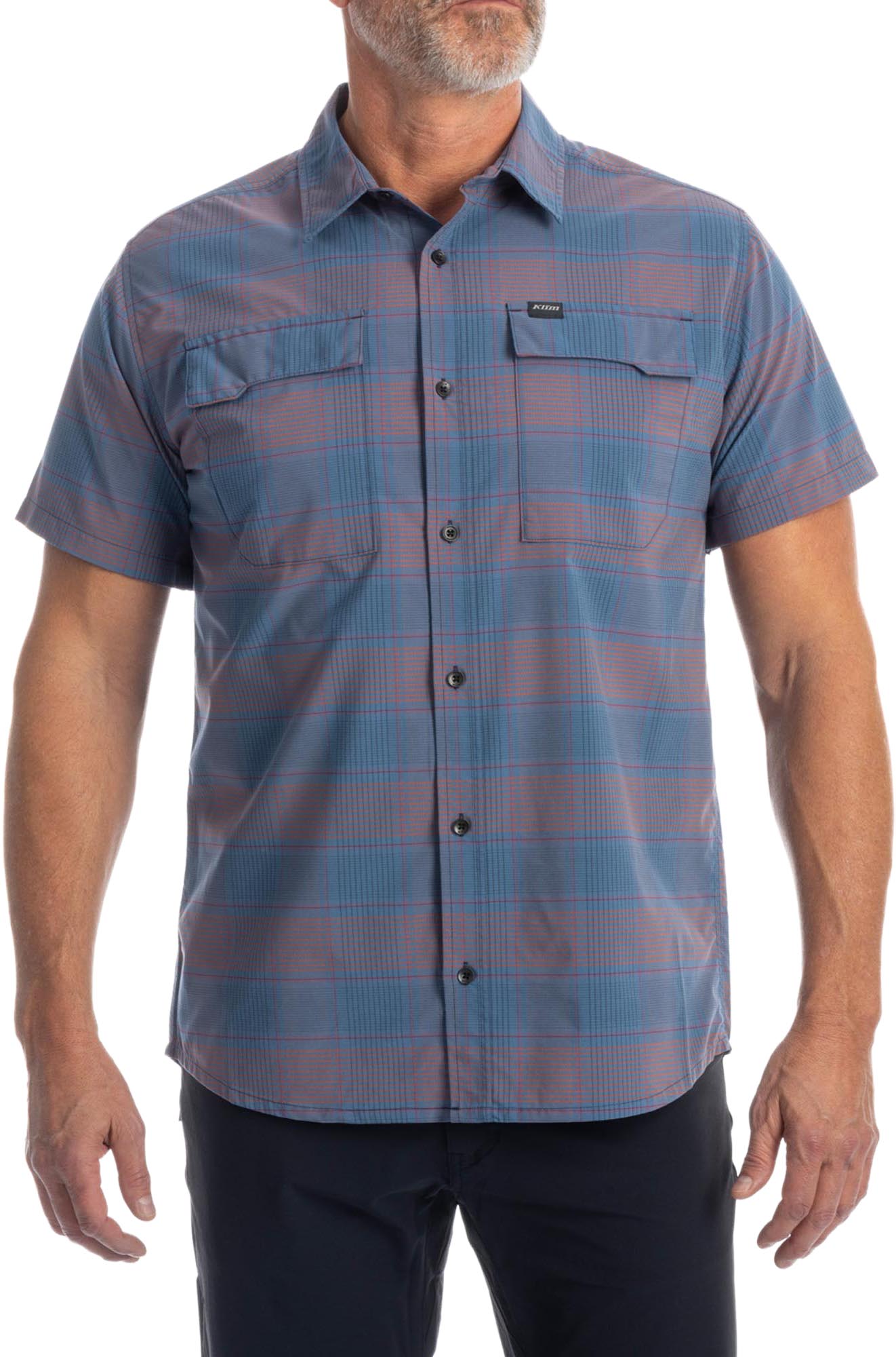 Klim Taggart Stretch Shirt, red-blue, Size XL for Men