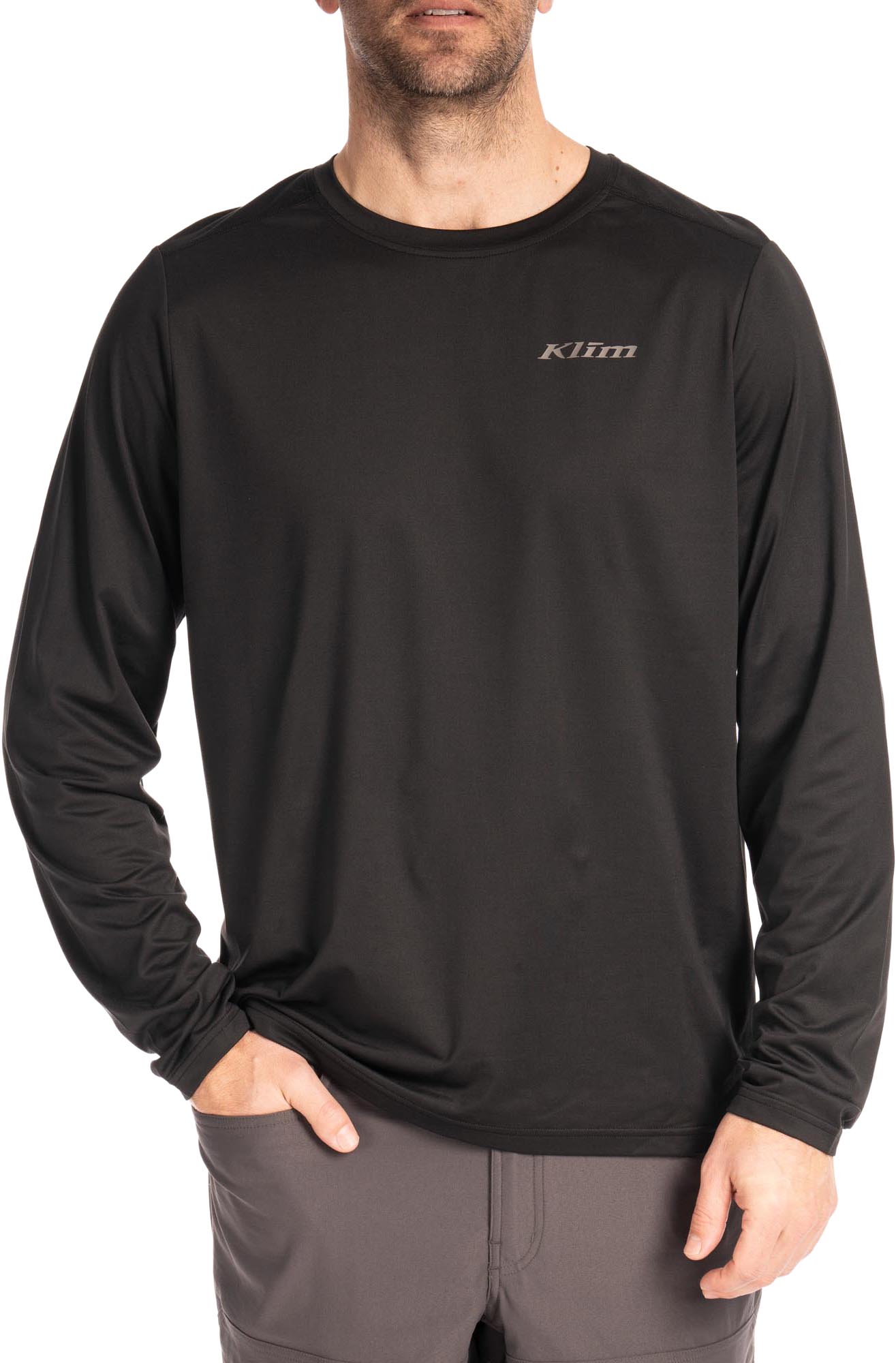 Klim Static Peak Long Sleeve Shirt, black, Size L for Men