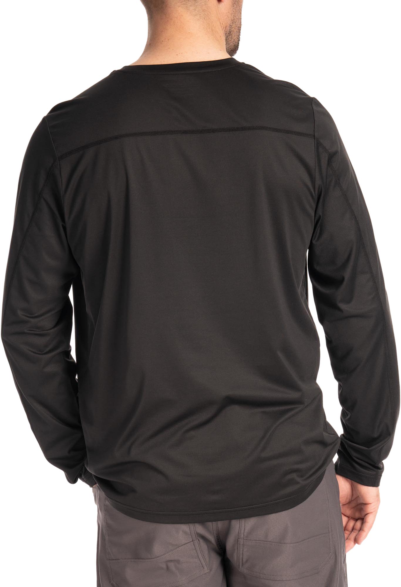 Side view of Klim Static Peak Long Sleeve Shirt, black, Size L for Men