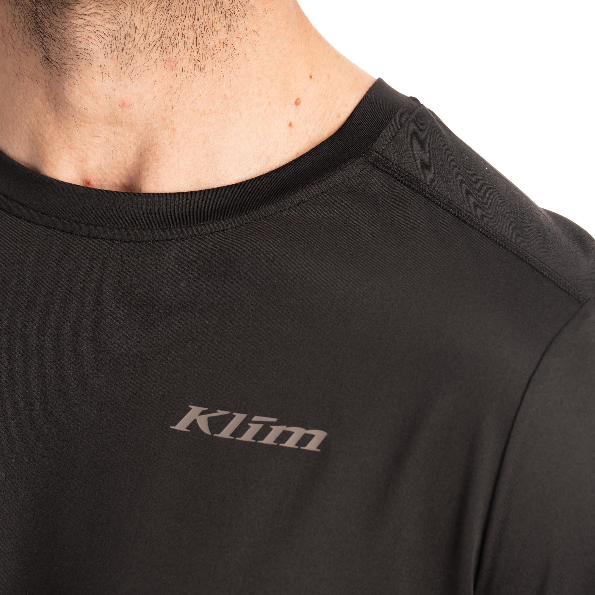 Side view of Klim Static Peak Long Sleeve Shirt, black, Size L for Men