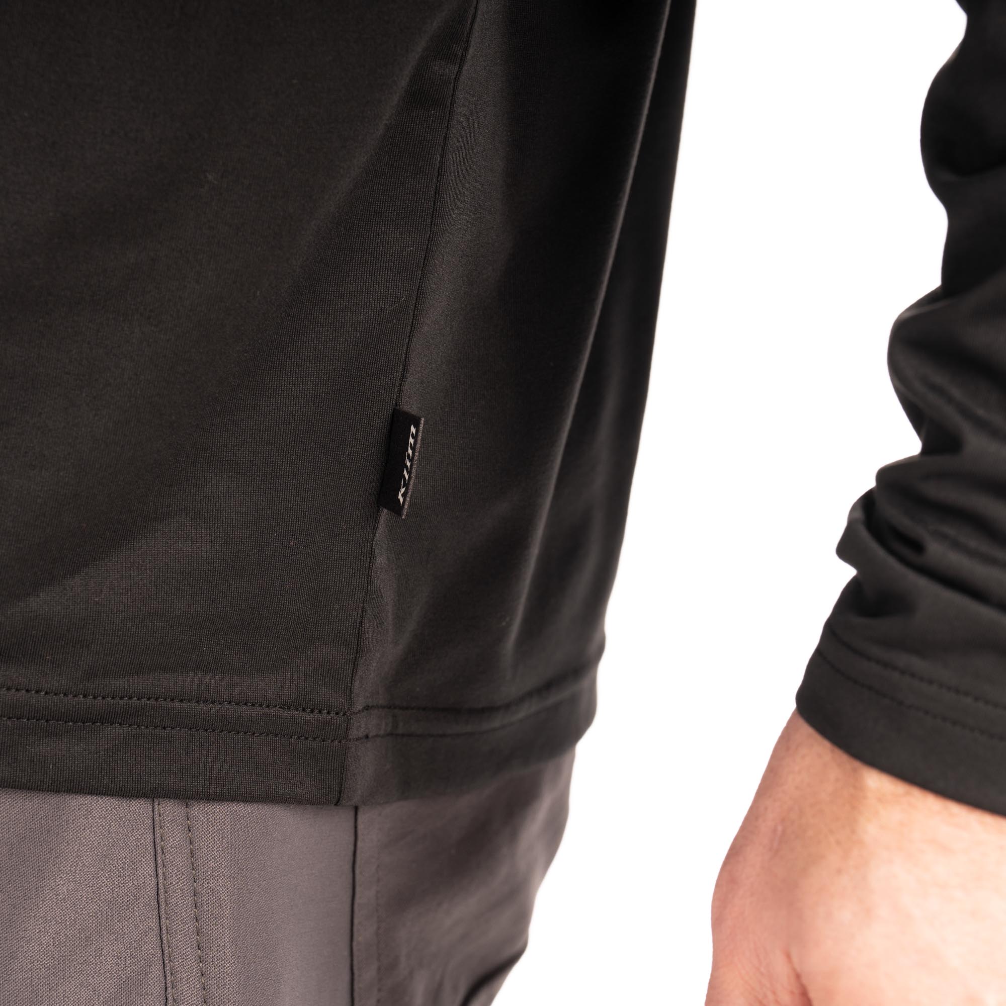Side view of Klim Static Peak Long Sleeve Shirt, black, Size L for Men