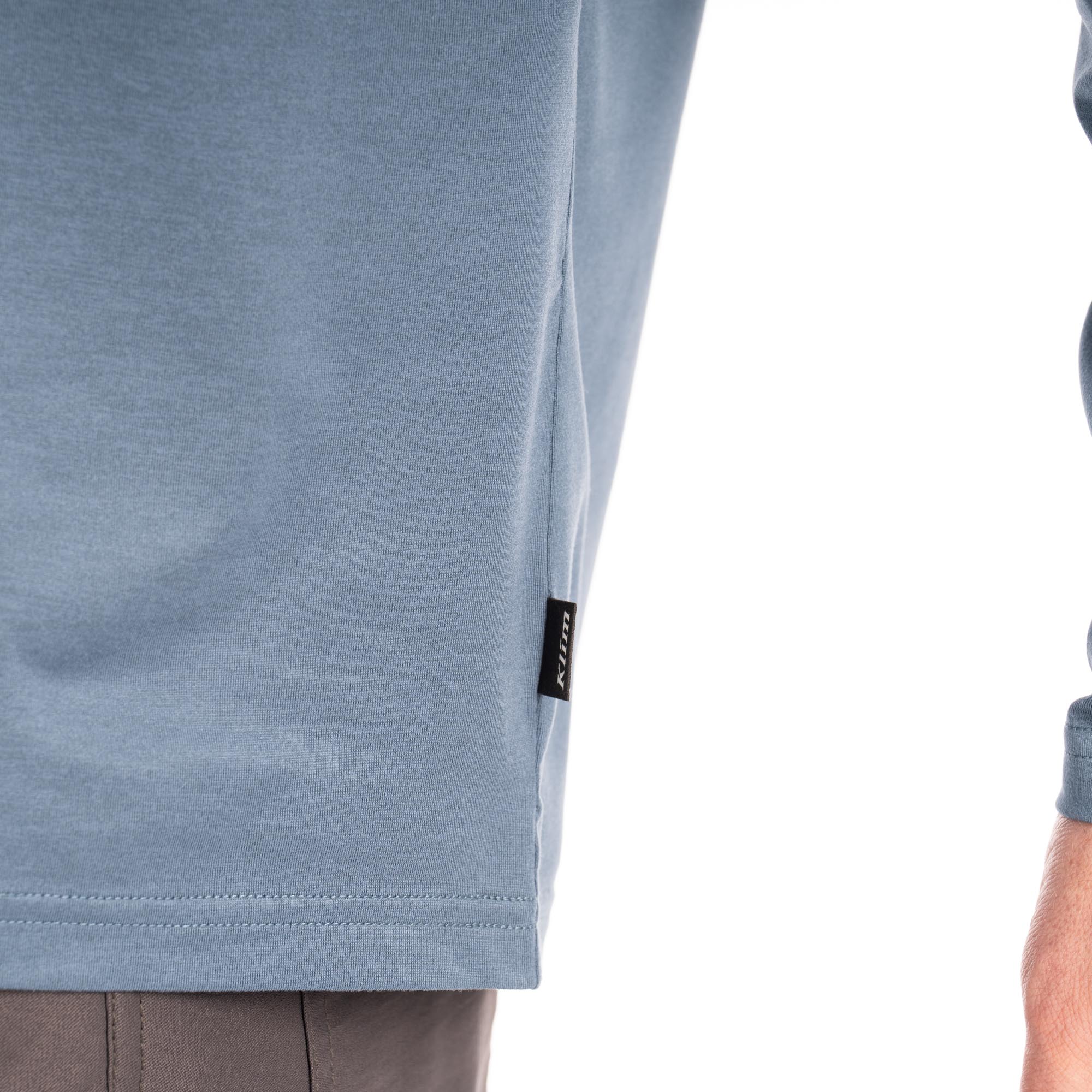 Side view of Klim Static Peak Long Sleeve Shirt, blue, Size M for Men