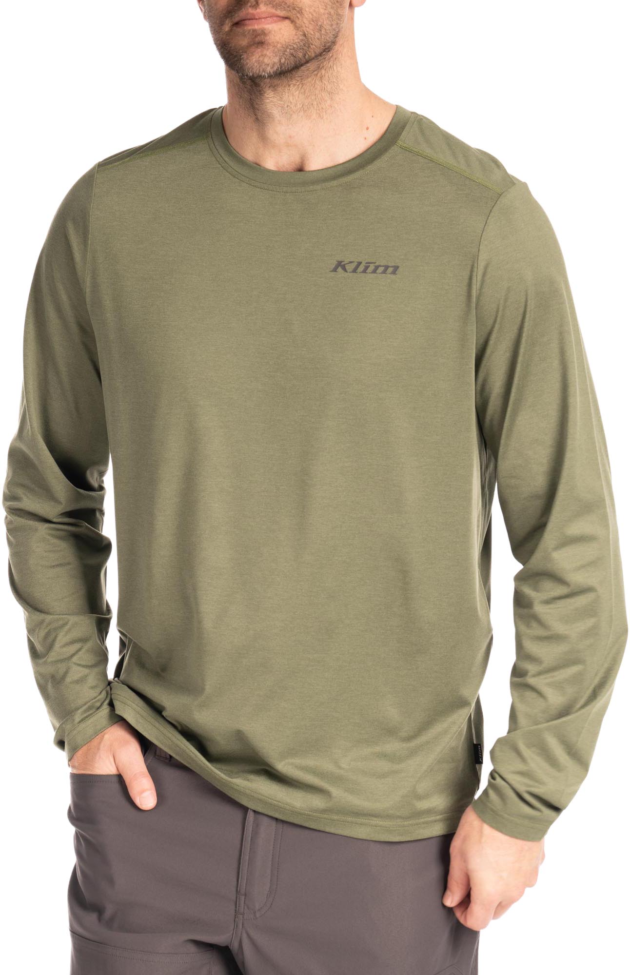 Klim Static Peak Long Sleeve Shirt, green, Size M for Men