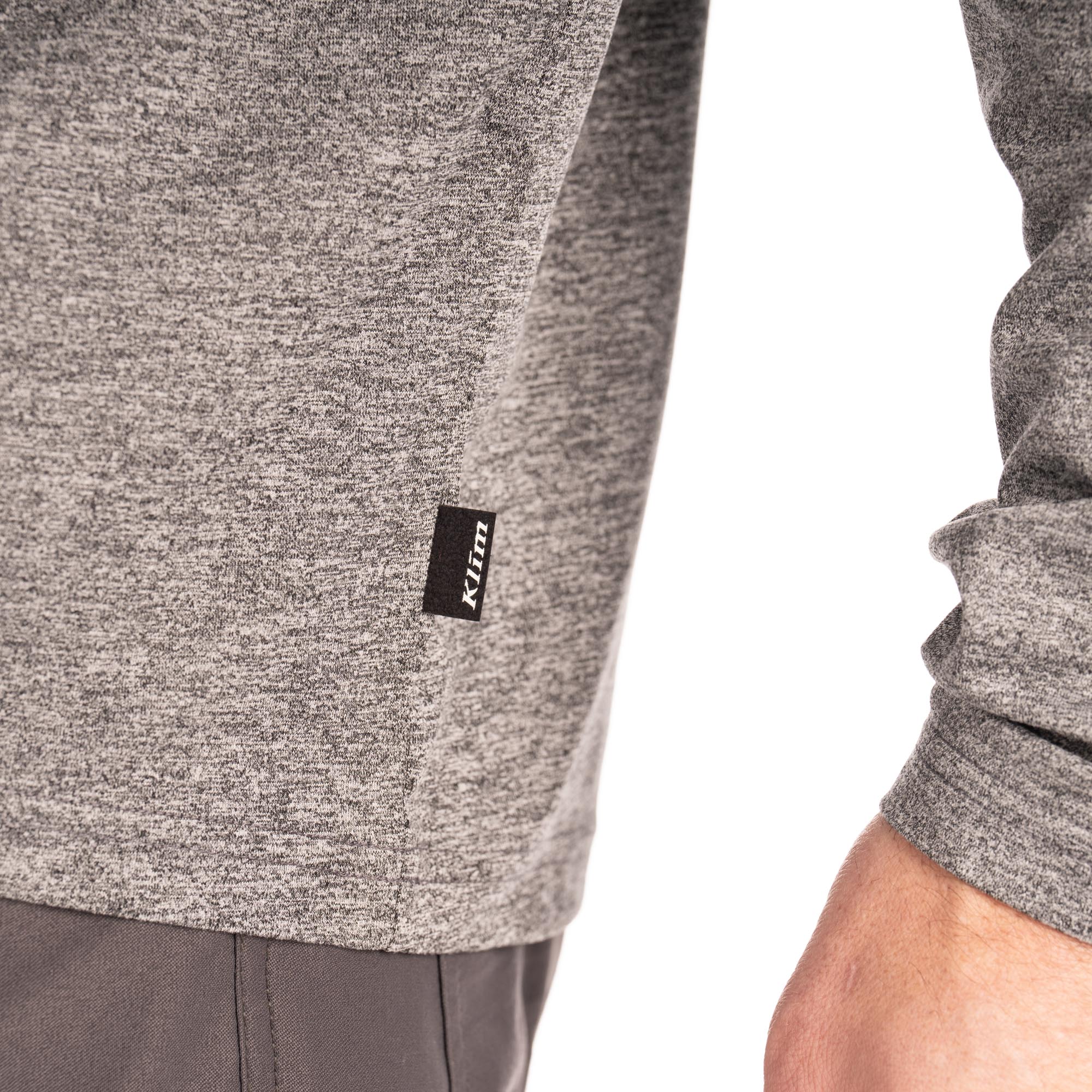 Side view of Klim Static Peak Long Sleeve Shirt, grey, Size M for Men