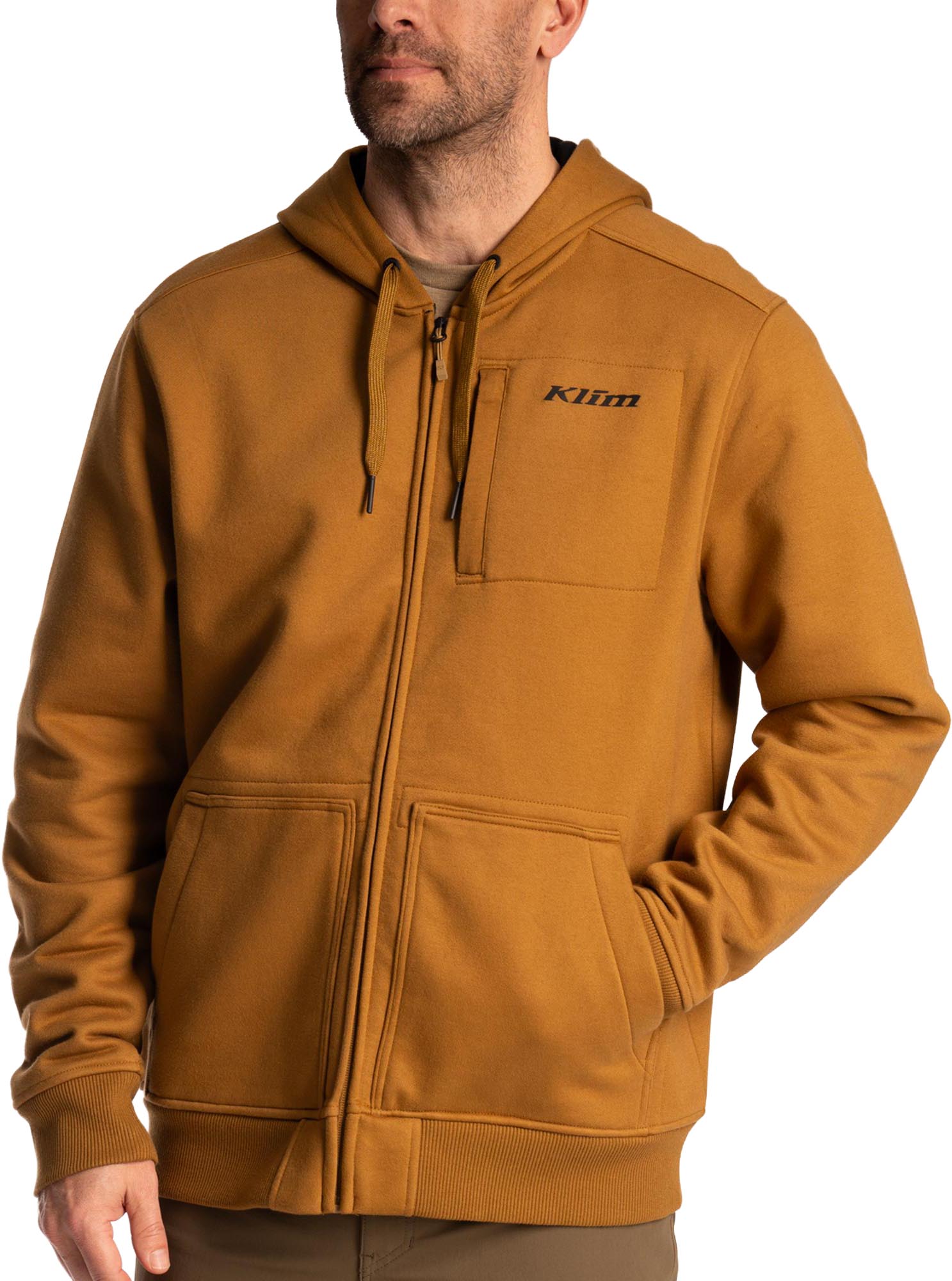 Klim Gunnison Zip Hoodie, brown, Size L for Men