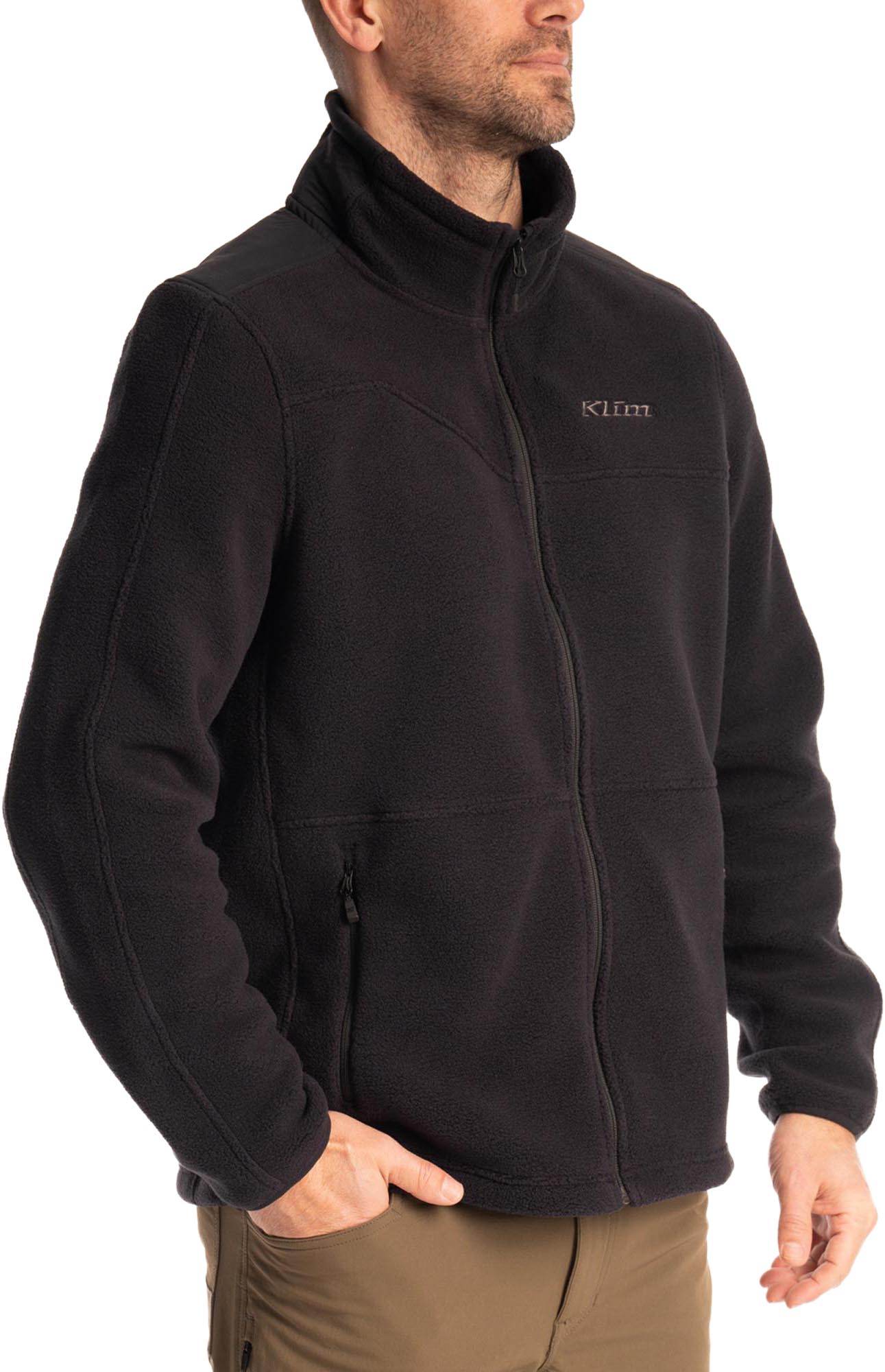 Side view of Klim Teton Crest Fleece Jacket, black, Size 2XL for Men