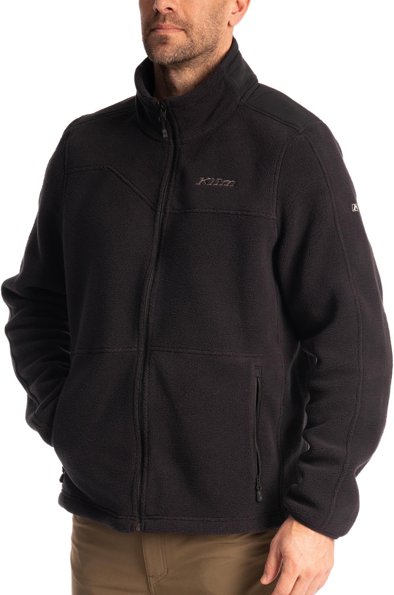 Side view of Klim Teton Crest Fleece Jacket, black, Size 2XL for Men