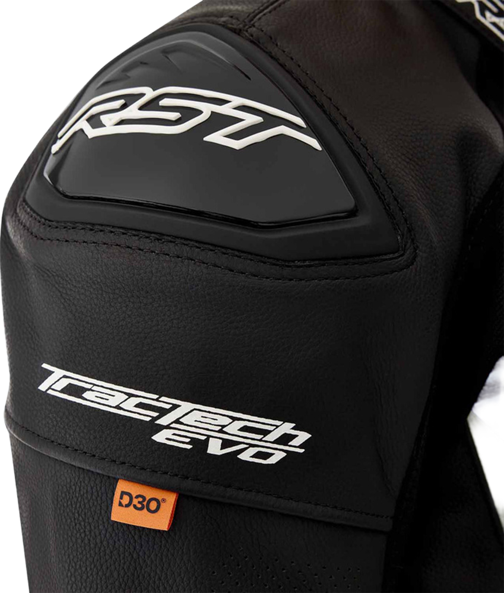 Side view of RST Tractech Evo D3O Motorcycle Leather Jacket, black-blue, Size 52 for Men