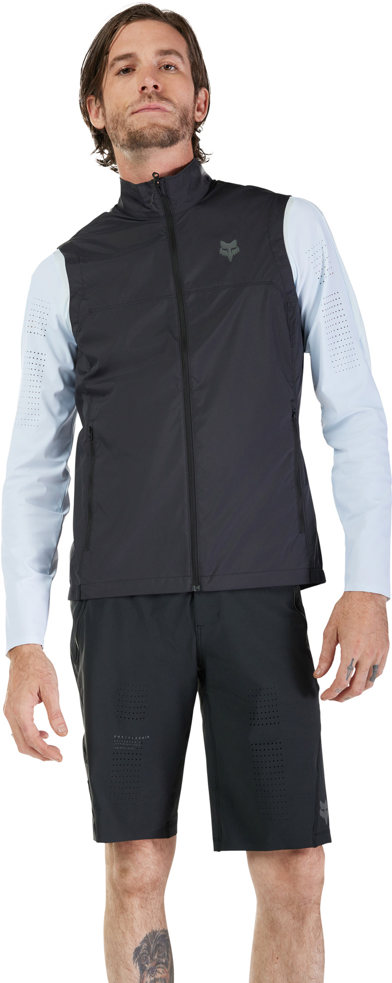 Side view of FOX Ranger Wind Bicycle Vest, black, Size XL for Men