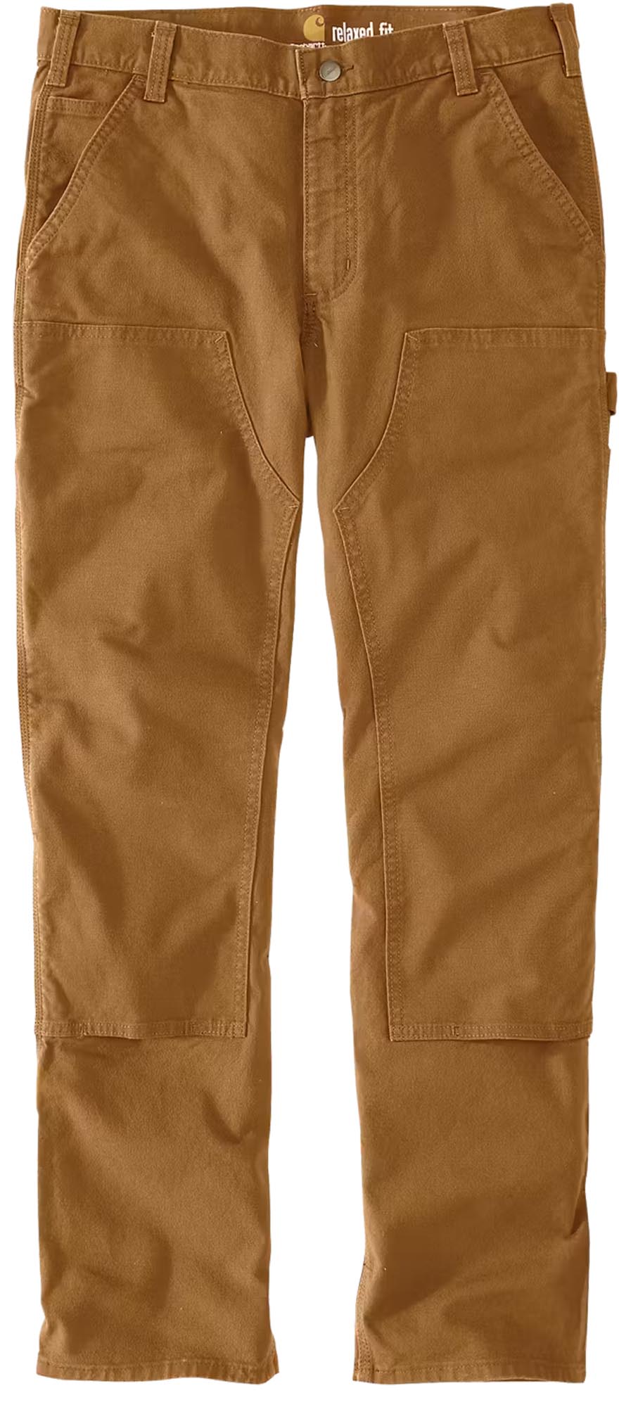 Carhartt Relaxed Straight Rugged Flex Duck Double-Front Dungaree Pants, brown, Size 32 38 for Men-image-971910443