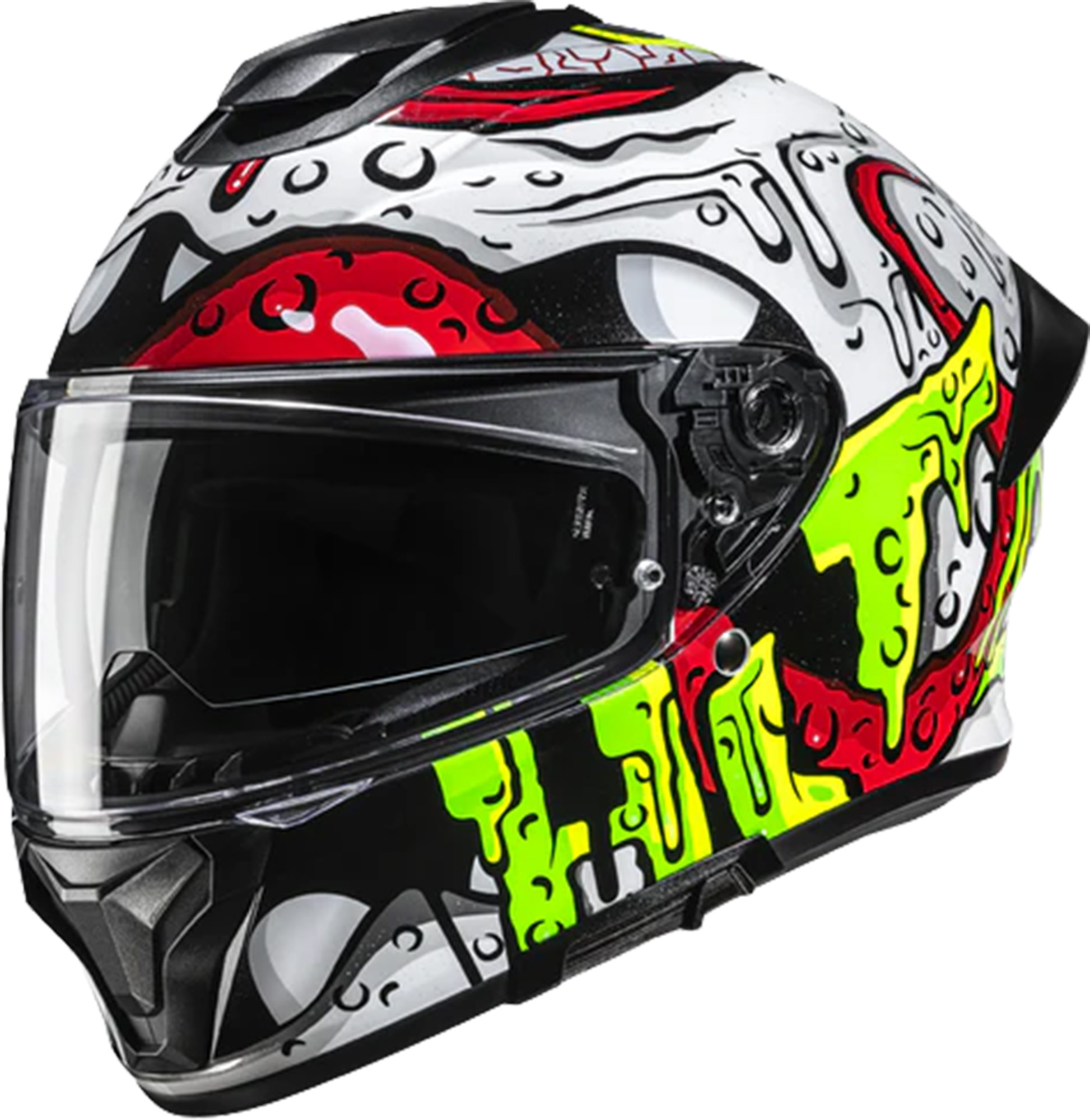 Hjc Unisex White Red Green C71 Squeeze Helmet, White-Red-Green, Size 2XL