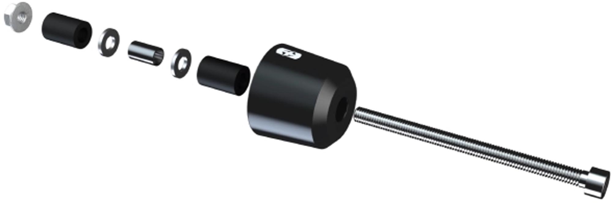 Side view of Oxford Bar Weights Handlebar Ends 255g, black