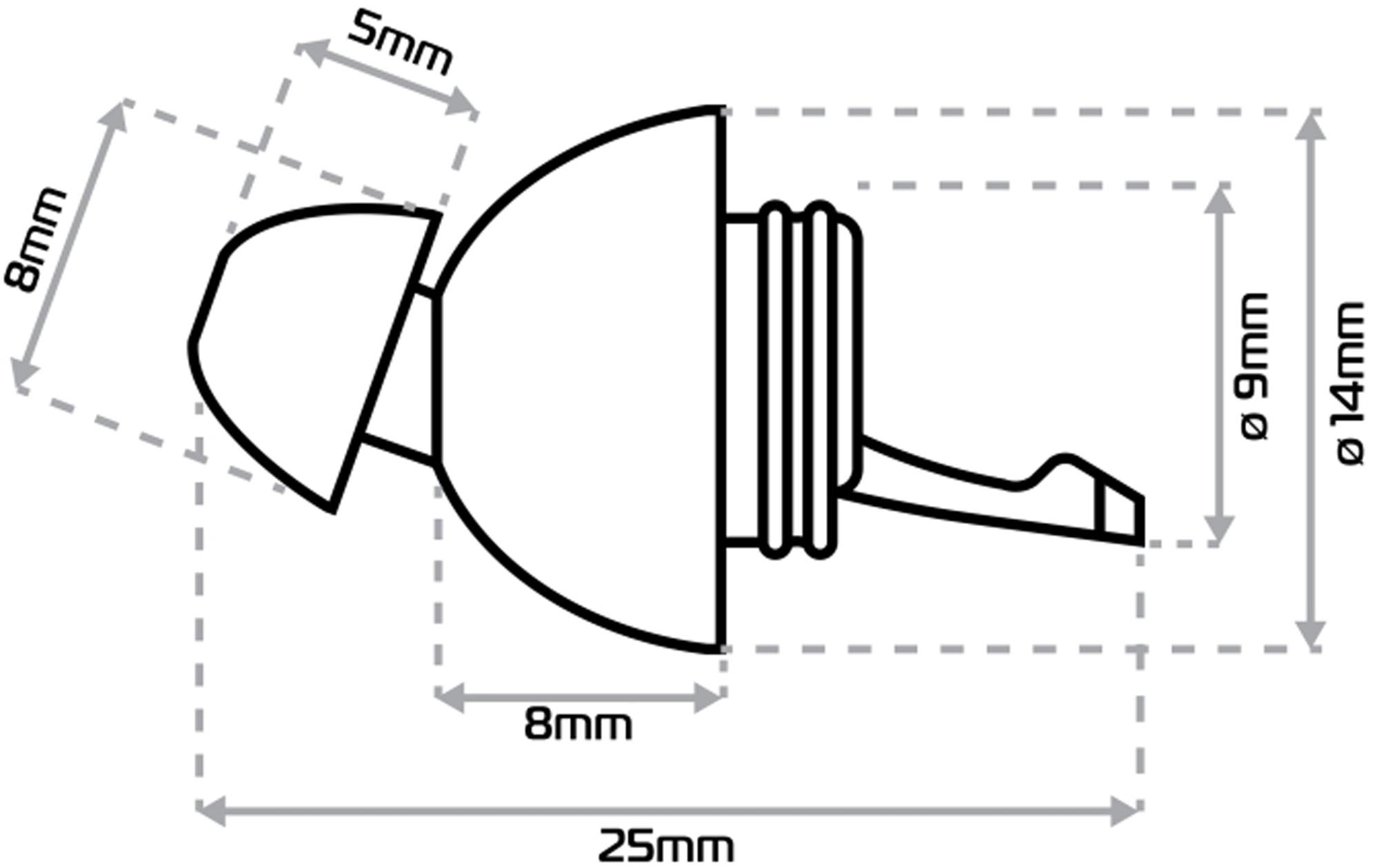 Side view of Oxford FilterBuds Earplugs Regular Fit 22 SNR