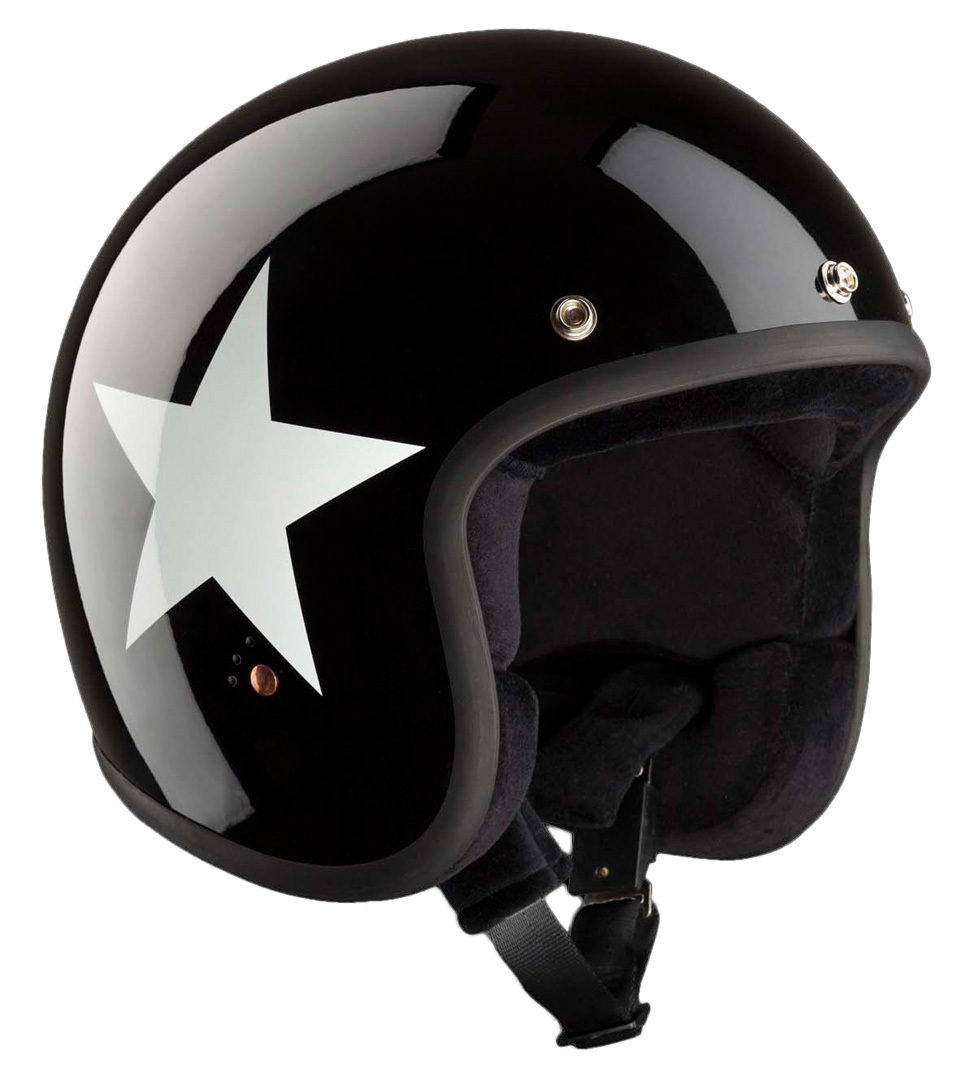 Bandit Jet Star Black Jet Helmet, black-white, Size XS, black-white, Size XS